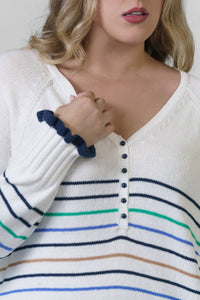 Nic + Zoe - Maritime Stripe Sweater - Plus