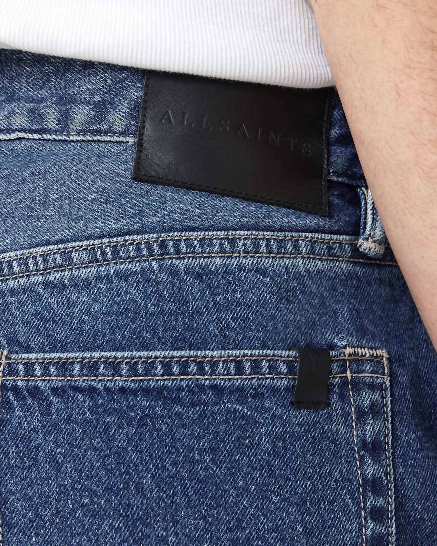 AllSaints Lenny Loose Fit Wide Leg Jeans in blue - men's jeans - view 4