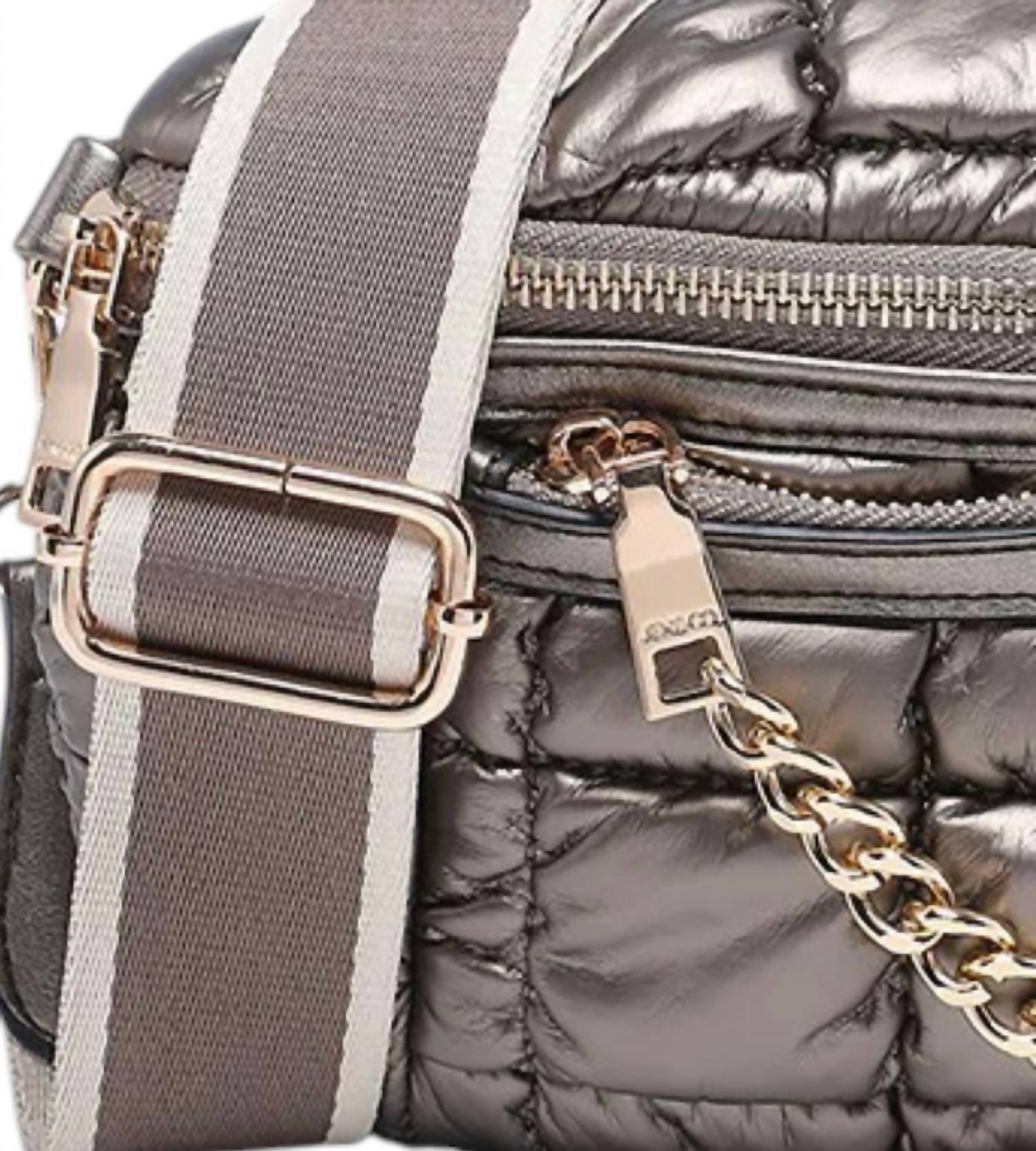 Jen & Co. - Women's Mabel Quilted Nylon Belt Bag With Guitar Strap