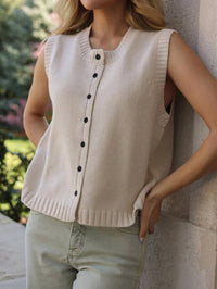 Sofie The Label - Clairo Structured Knit Button-down Vest