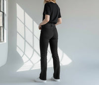 LOVERVET High Rise Boot Cut Jeans in black - women's jeans - detail view