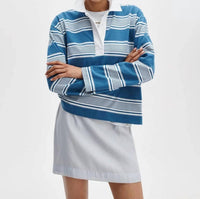 Rag & Bone - Kelly Boxy Striped Long-Sleeve Polo