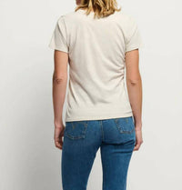 Nation LTD Blair Short Sleeve Tee in heather oatmeal - women's t-shirt - detail view