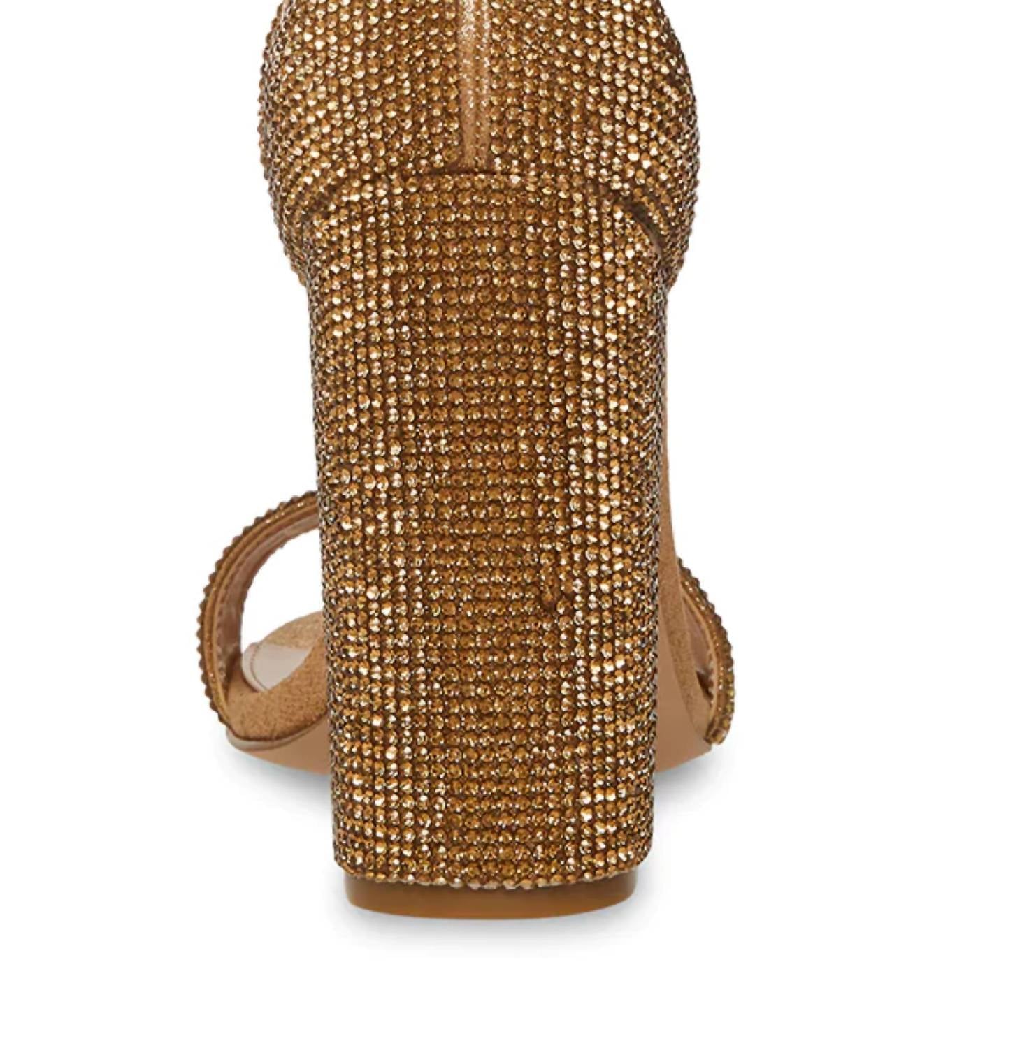 STEVE MADDEN Women's Carrson Crystal Ankle Strap Heels in bronze - women's heels - detail view