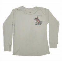 TINY WHALES Kids' Not My First Rodeo Long Sleeve Shirt in grey - kids' shirt