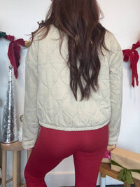 Edgemine - Quilted Front Tie Puffer Jacket