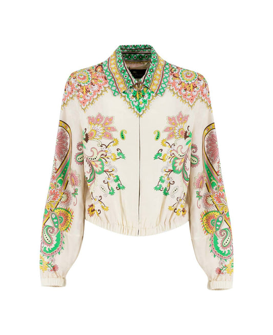 Etro - Women's Print Cropped Bomber Jacket