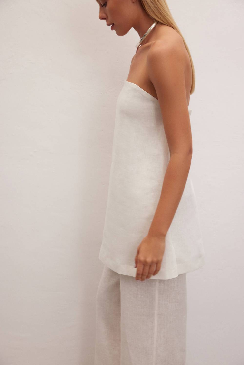 Le Cle - Essence Linen Strapless Top