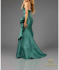 Terani Couture - Glamorous Evening Strapless Beaded Long Stretch Mikado Dress