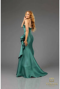 Terani Couture - Glamorous Evening Strapless Beaded Long Stretch Mikado Dress
