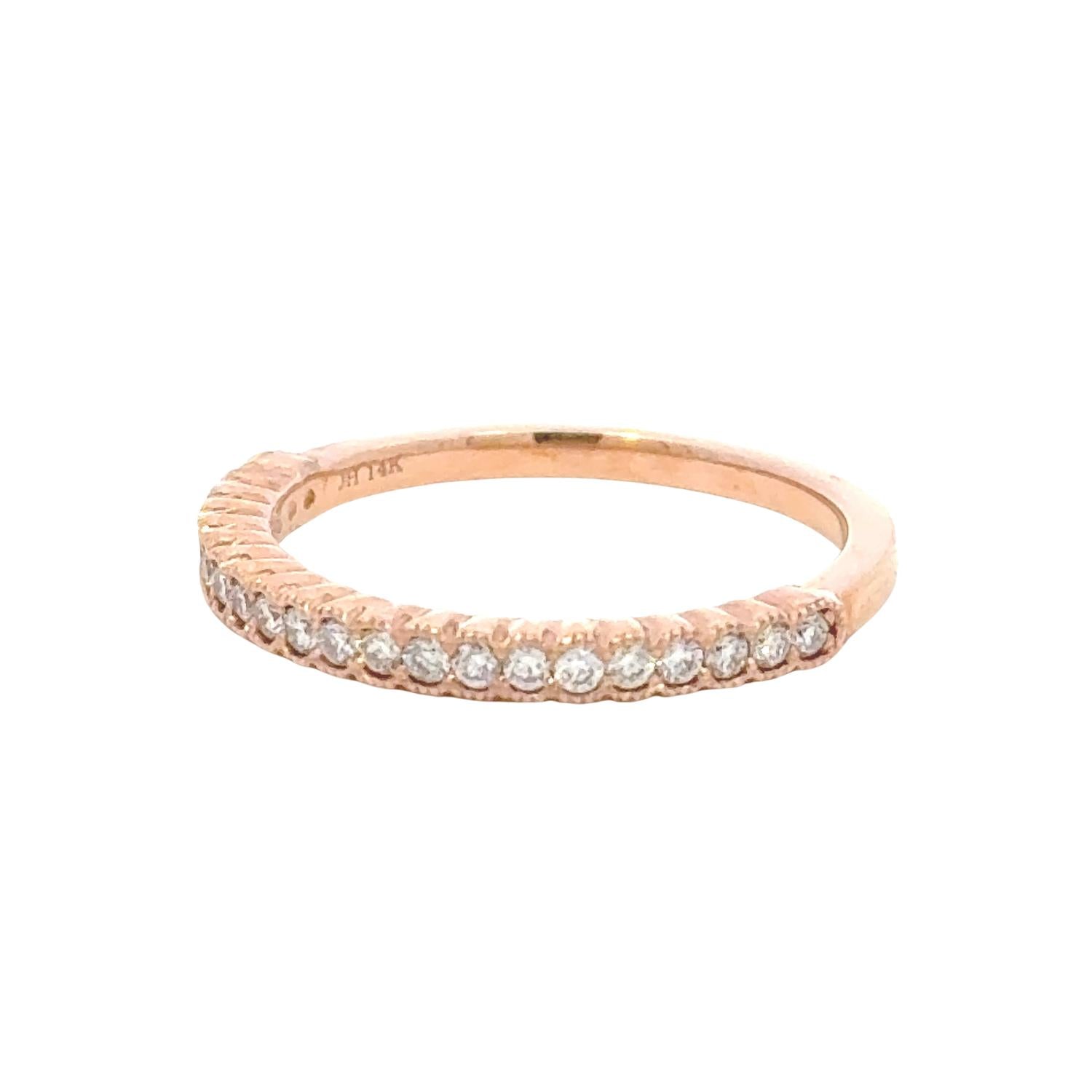 Aamiaa - 0.25 Carat Natural Diamond Half Eternity Band Ring - Size 6.5