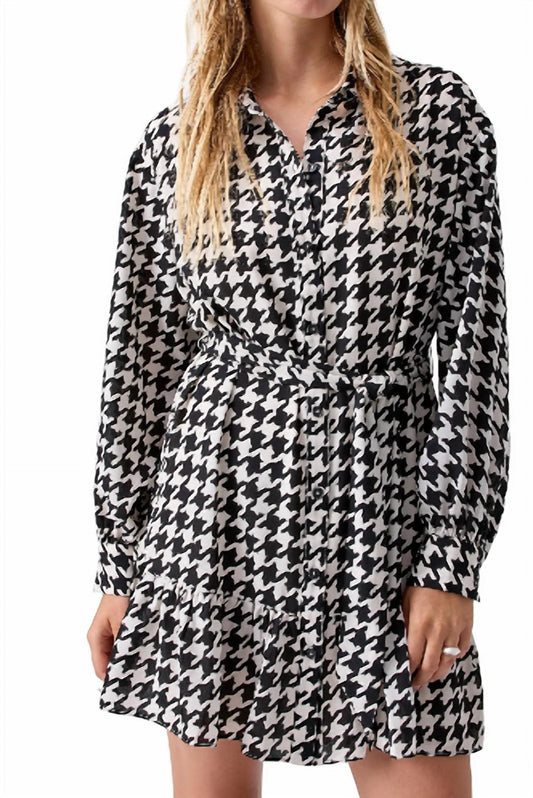 Sanctuary - Houndstooth Mini Shirtdress
