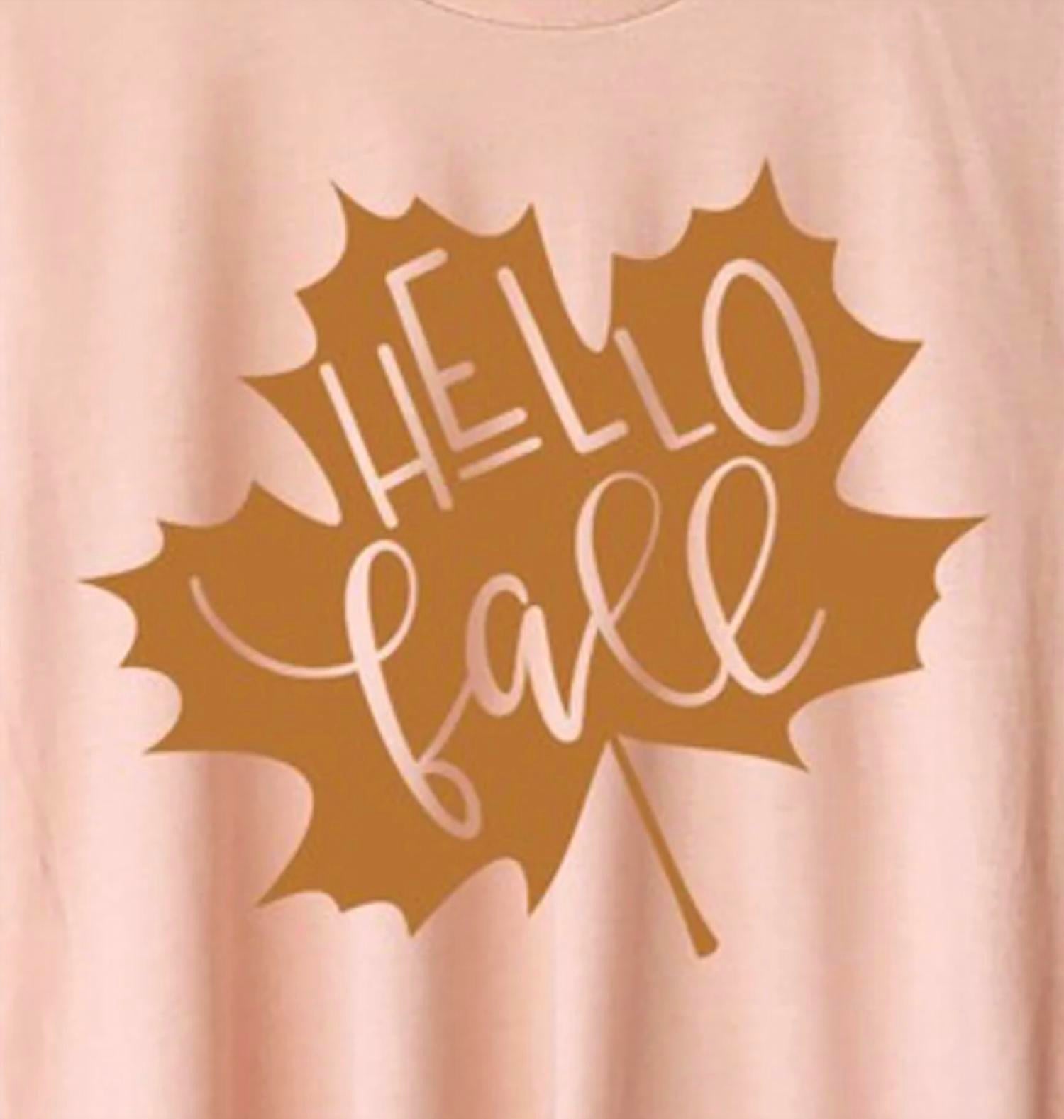 Kissed Apparel - Women's Hello Fall Leaf Graphic Tee