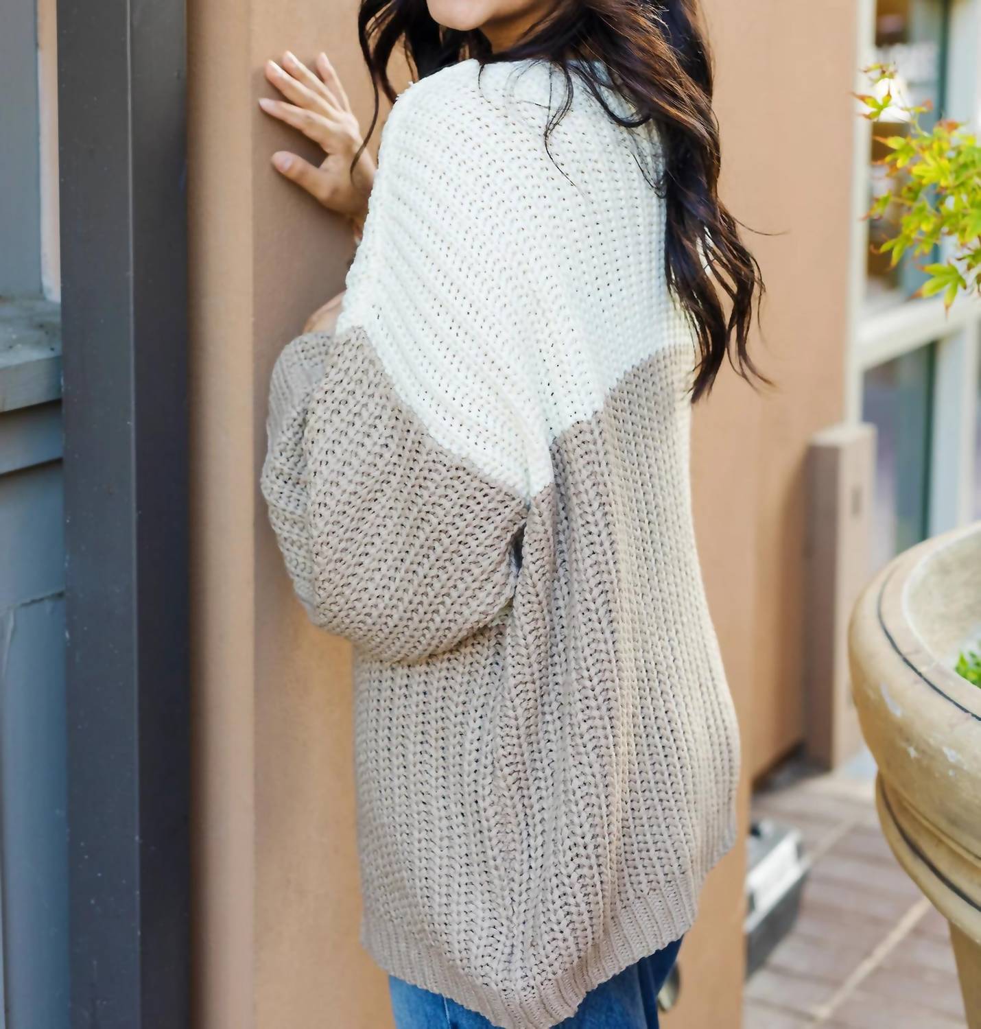 Ee:Some - Carly Color Block Open Cardigan