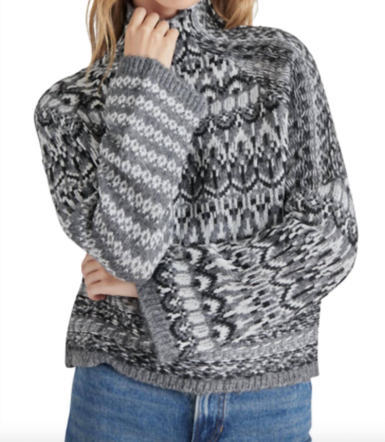 STEVE MADDEN Indie Sweater in charcoal grey - women's sweater - alternate view