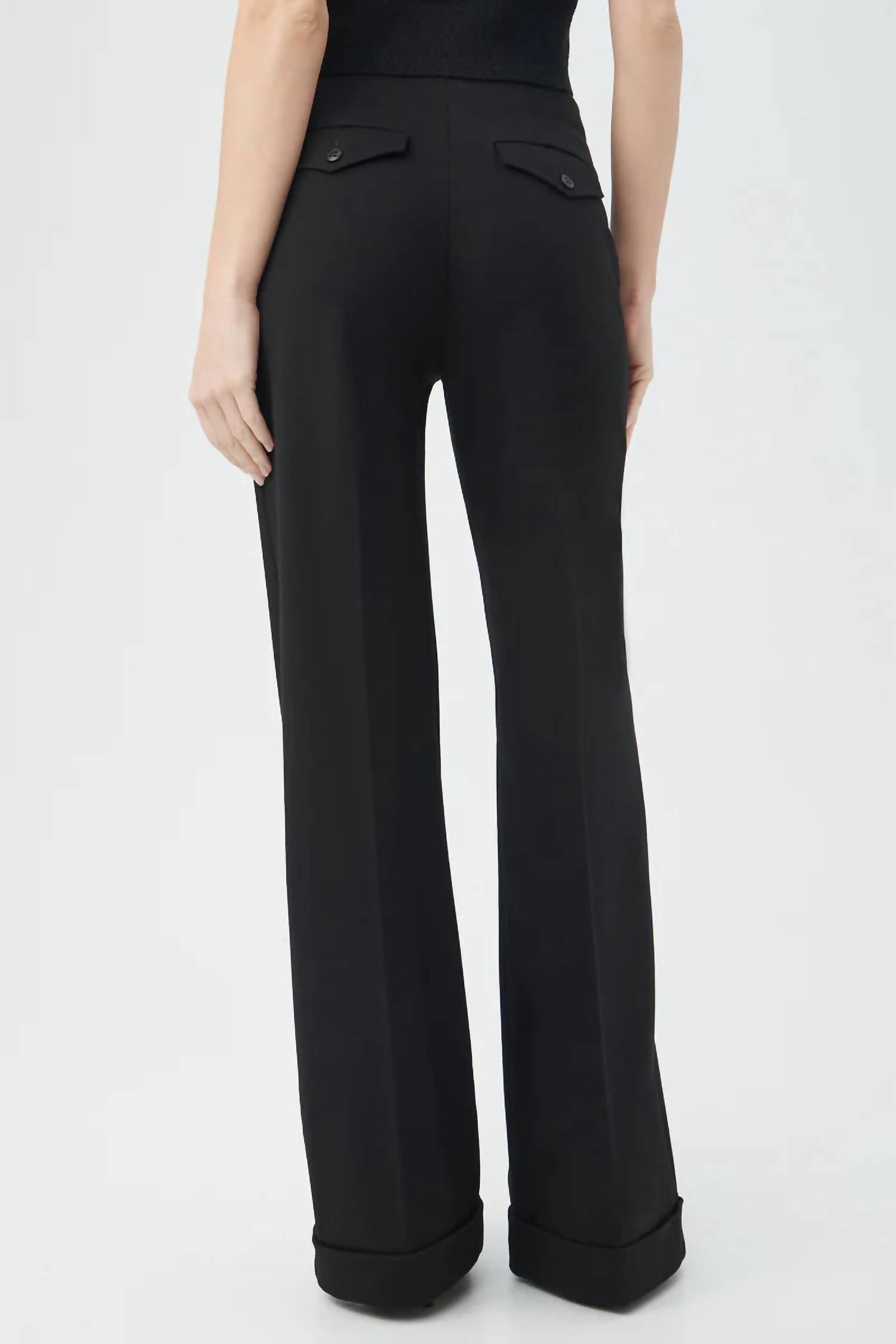 Trina Turk Cohen Wide Leg Pant in black - women's pants - detail view