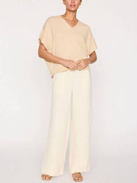 Brochu Walker Ophi Cashmere Vee Sweater in buff - women's sweater - view 5