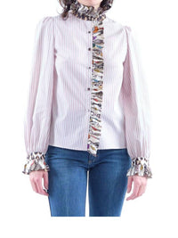 LA PRESTIC OUISTON Baronne Top in raye bordeaux - women's blouse