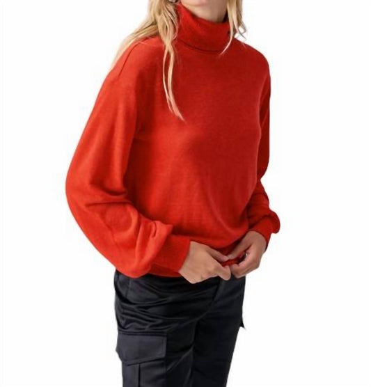 Sanctuary - Ruched Sleeve Turtleneck Top