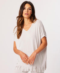 French Kyss - V-Neck Fringe Top
