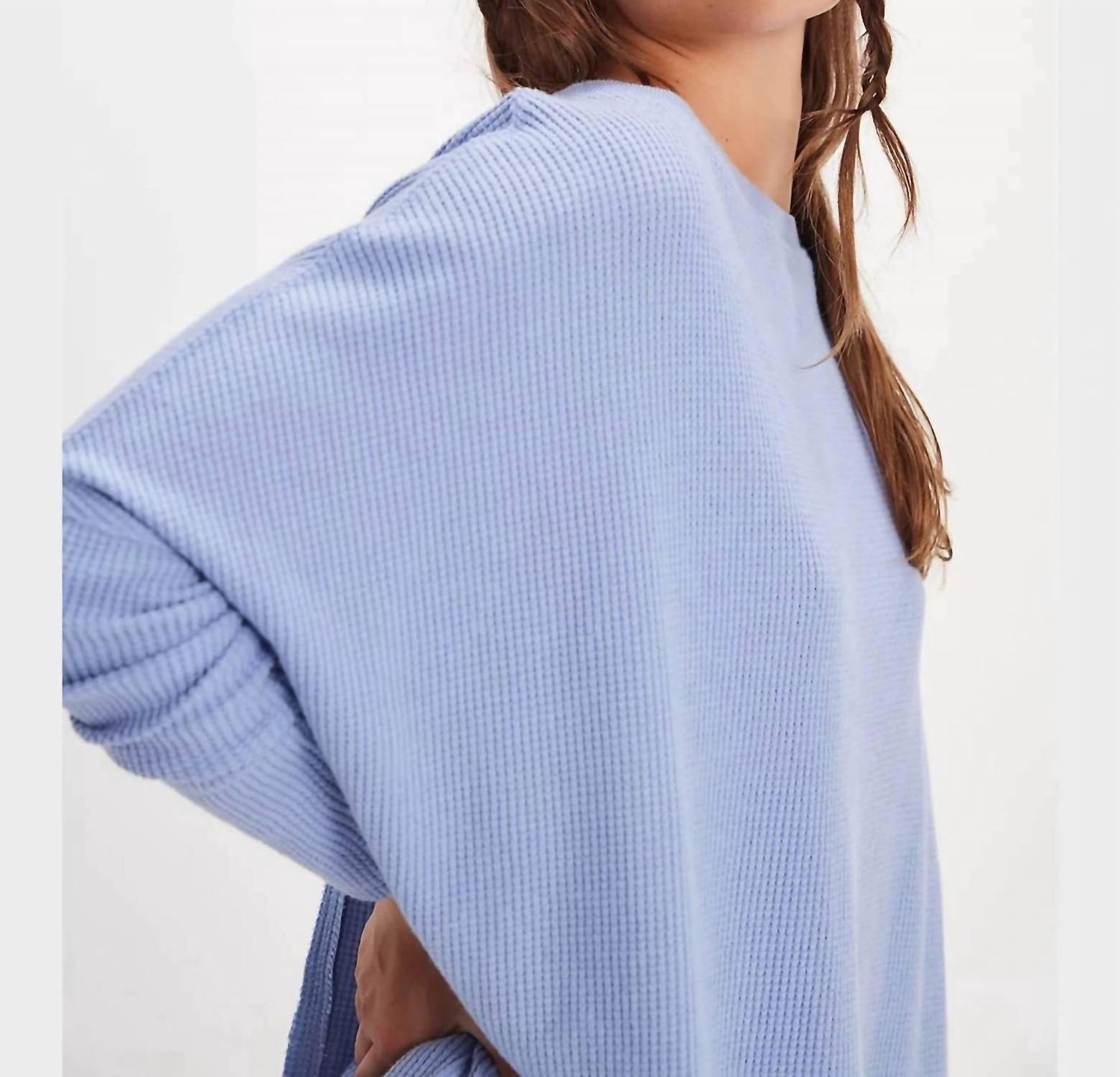 Free People - Women's Latte Blues Thermal Shirt