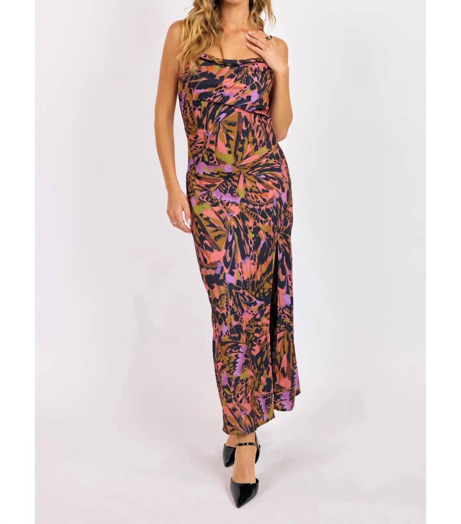 Sage The Label - Butterfly Kiss High Slit Maxi Slip Dress