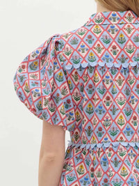 Entro - Floral Pattern Tiered Mini Dress
