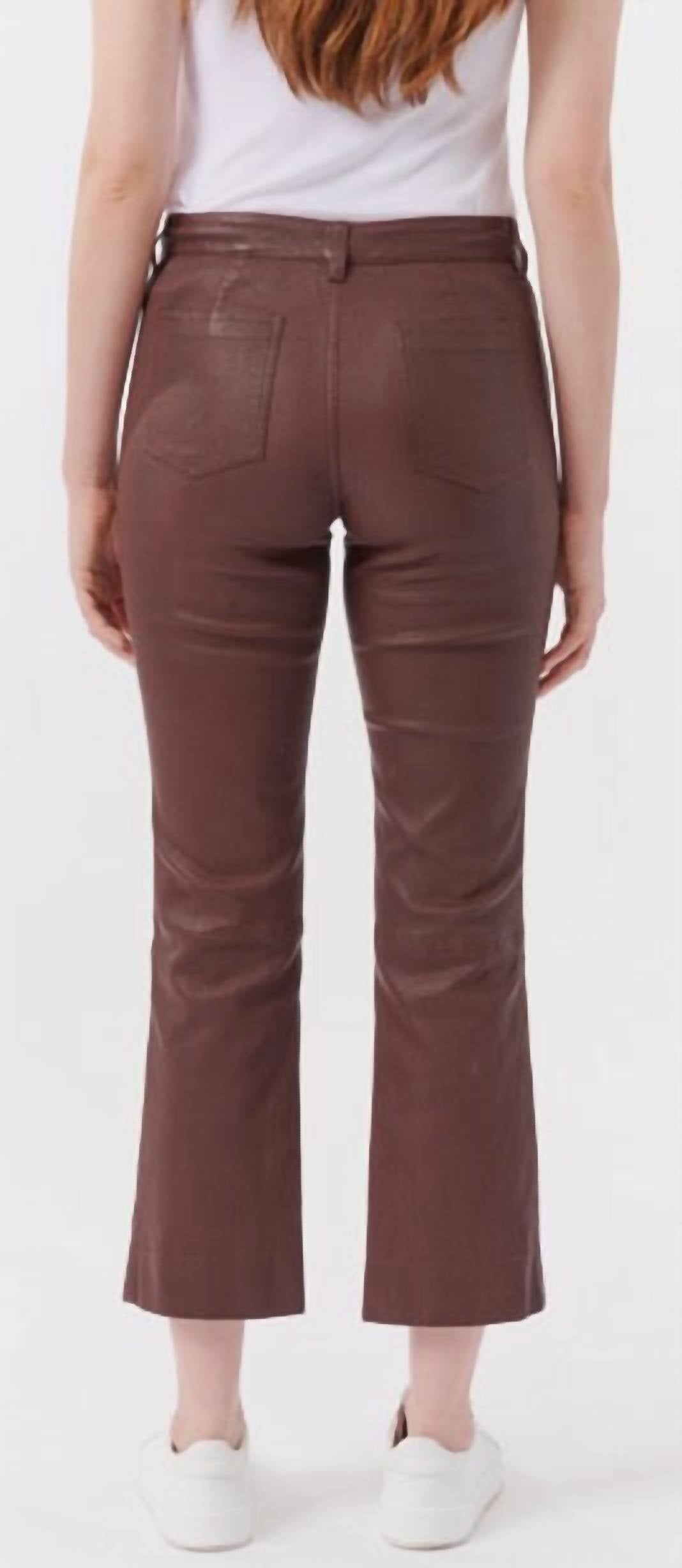 Atm - Leather Cropped Flare Pants