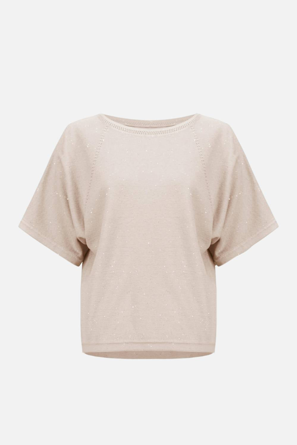 Joseph Ribkoff - Sequins Yarn Short Sleeve Sweater