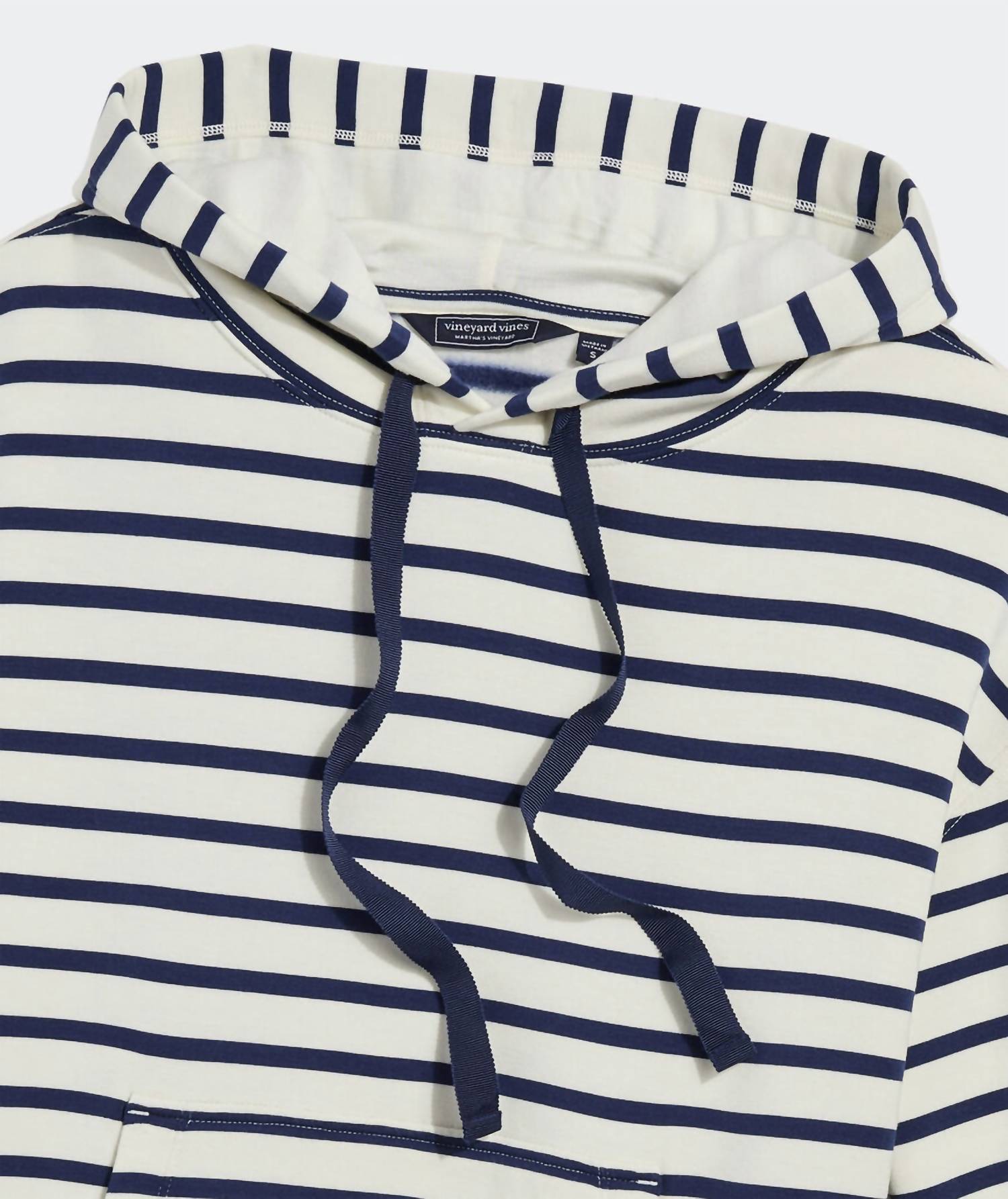 vineyard vines Dreamcloth Relaxed Hoodie in stripe nautical navy - women's top - view 4