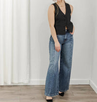 Hidden - Wide Leg Moto Jeans