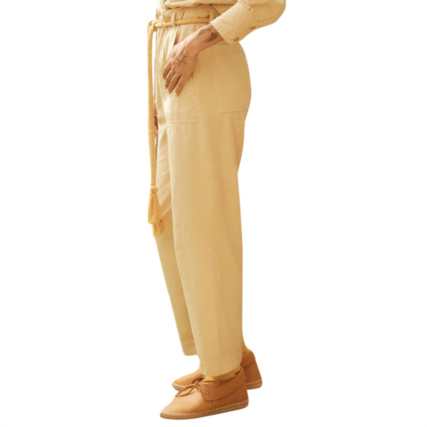 THE GREAT. Women's The Voyager Pant in washed safari - women's pants - detail view