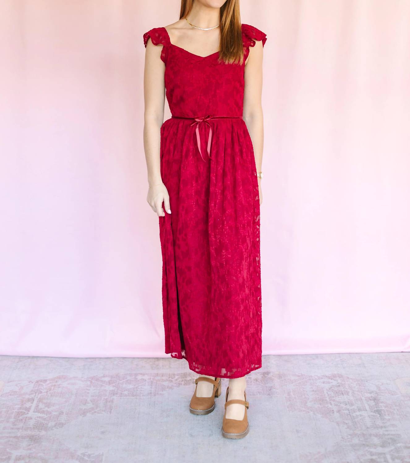 In February - Velvet Waist Maxi Dress