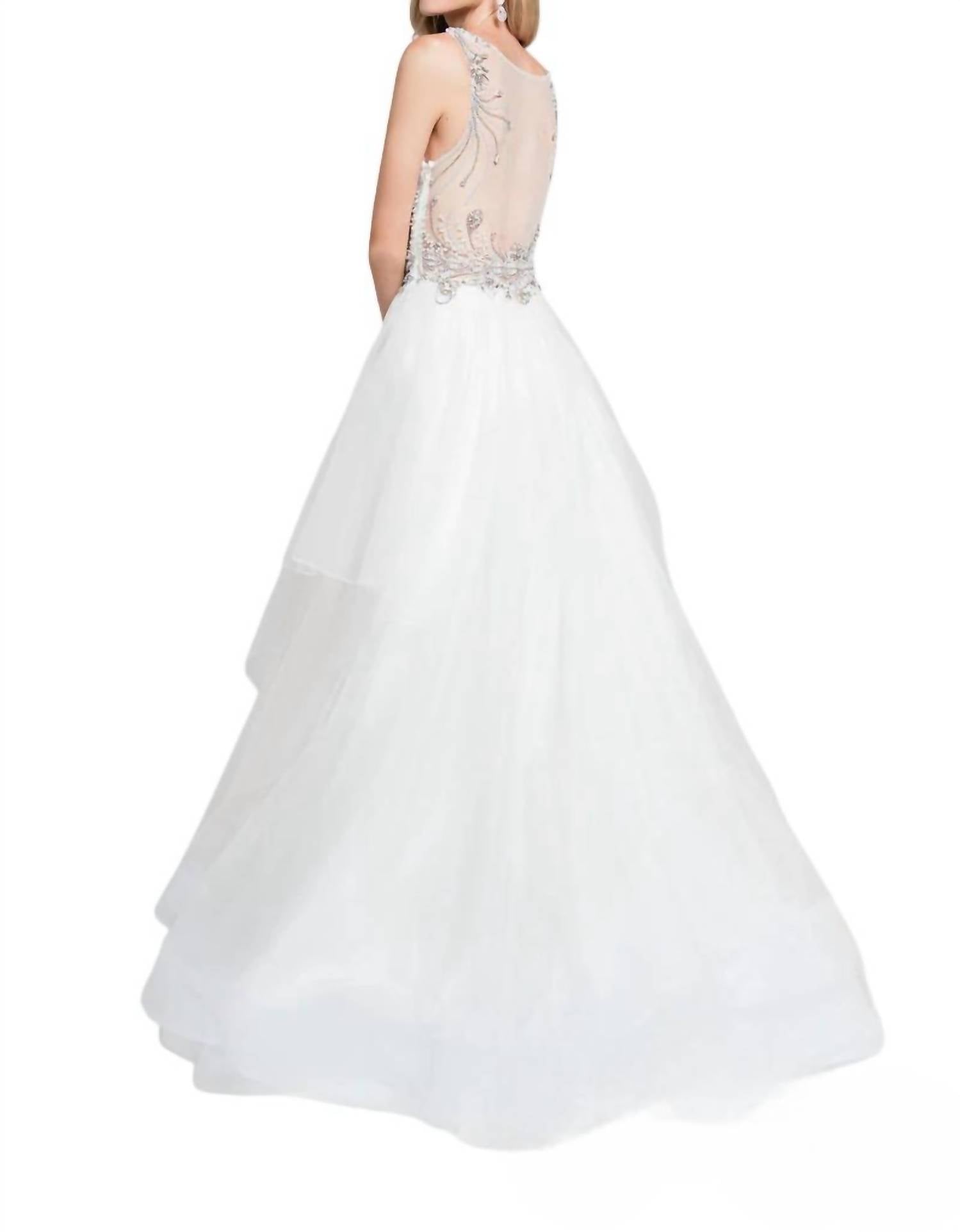 Terani Couture - Beaded Sheer Illusion Prom Dress