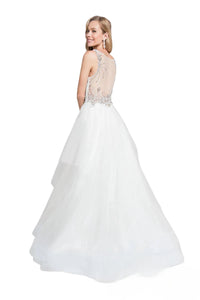 Terani Couture - Beaded Sheer Illusion Prom Dress
