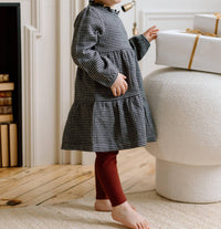Colored Organics - Kid's Neela Flannel Ruffle Long Sleeve Dress