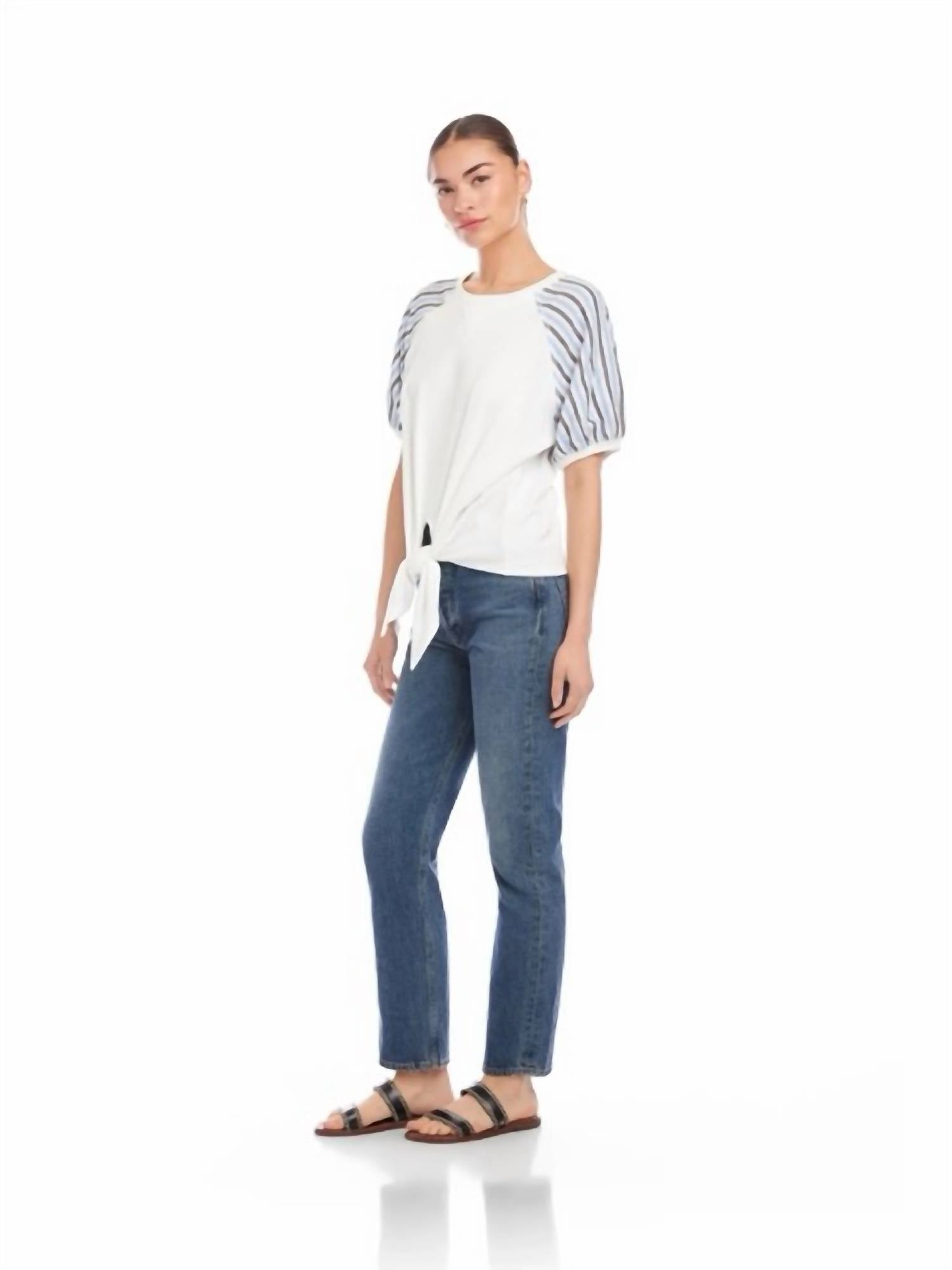 Fifteen Twenty - Jami Contrast Tie-front Top