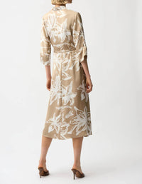 Joseph Ribkoff - Satin Floral Midi Shirt Dress