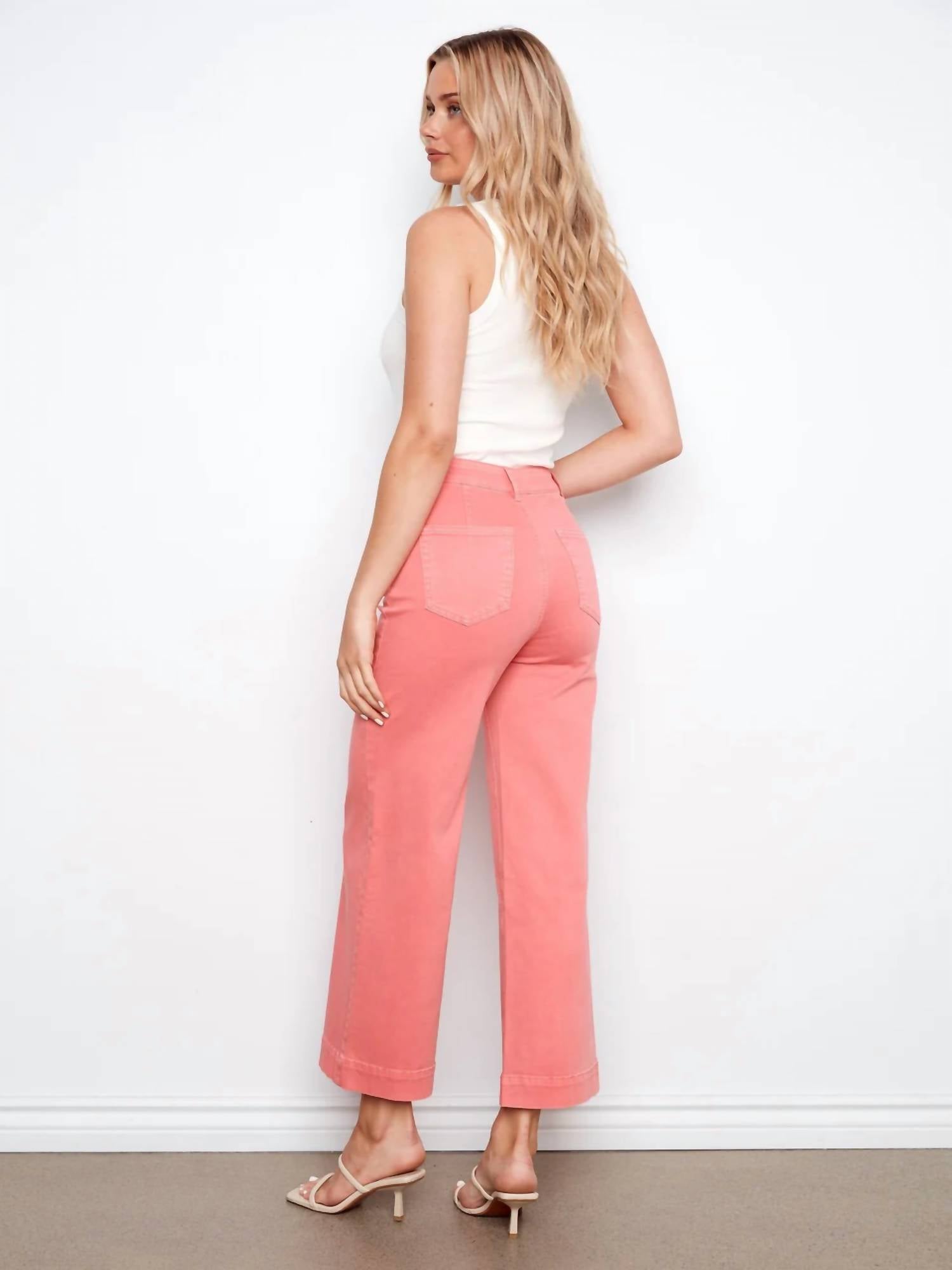 Charlie B - Colored Twill Crop Flare Leg Pant