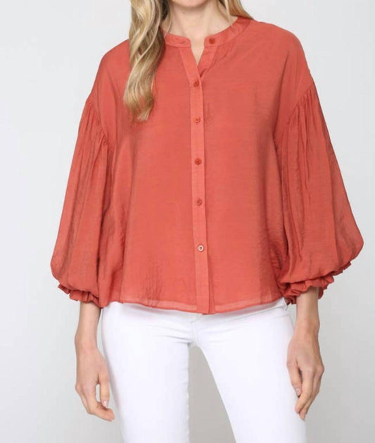 Fate - Puff Sleeve Button-Down Blouse