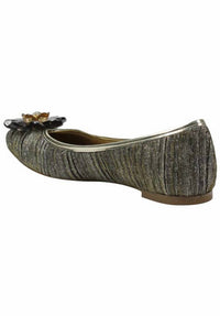 J. Renee Women's Panyin Glitter Flat in taupe gold - women's flats - alternate view