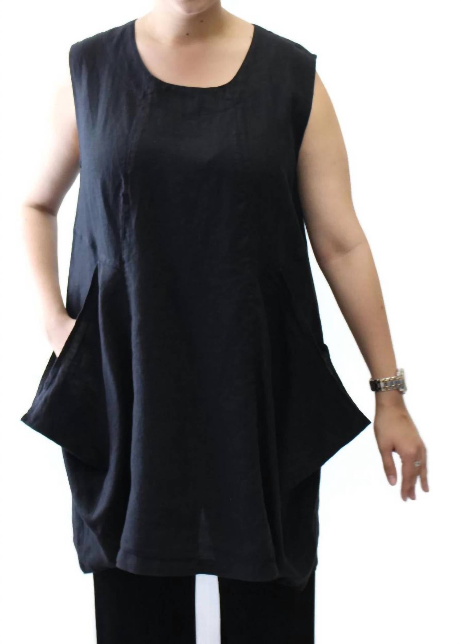 Mosaic - Oversized Pocket Linen Top