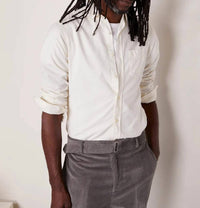 Officine Générale Lipp Cotton Corduroy Shirt in ecru - men's shirt - detail view