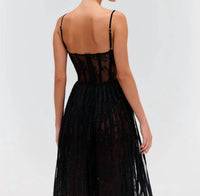 Patbo - Lurex Tulle Bustier Midi Dress