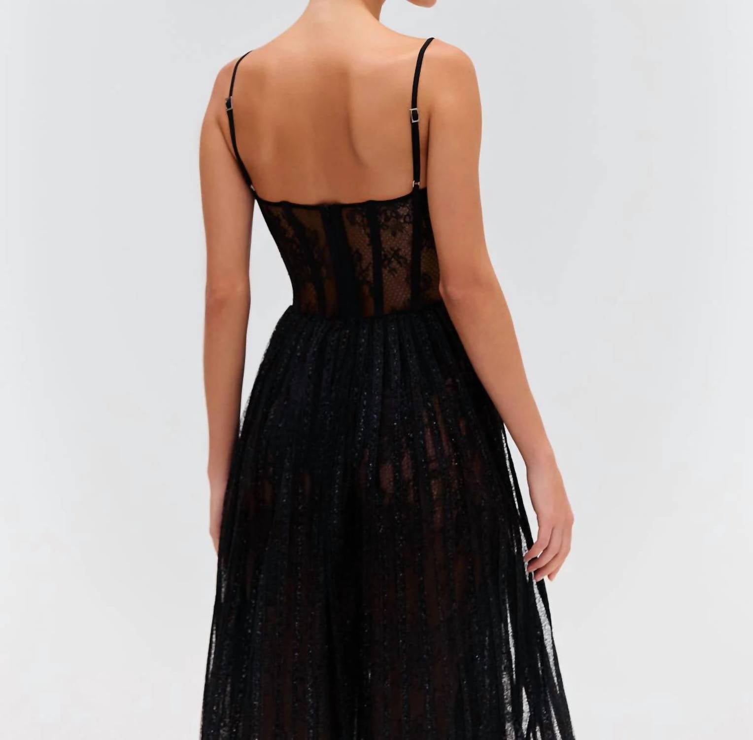 Patbo - Lurex Tulle Bustier Midi Dress
