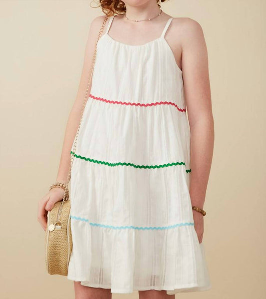 Hayden Girls - Girl's Zig Zag Lace Trim Tank Dress