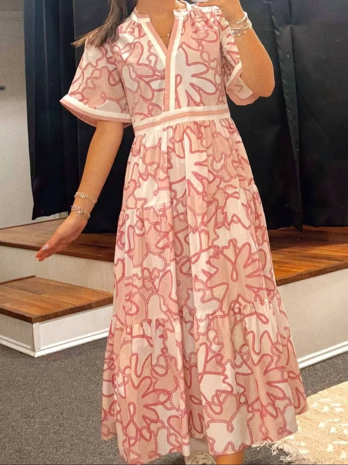 Entro - Ally Rope Print Midi Dress