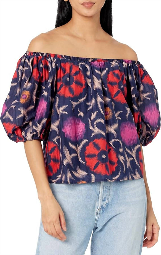 Velvet By Graham & Spencer - EDLIN PRINTED SILK COTTON VOILE TOP