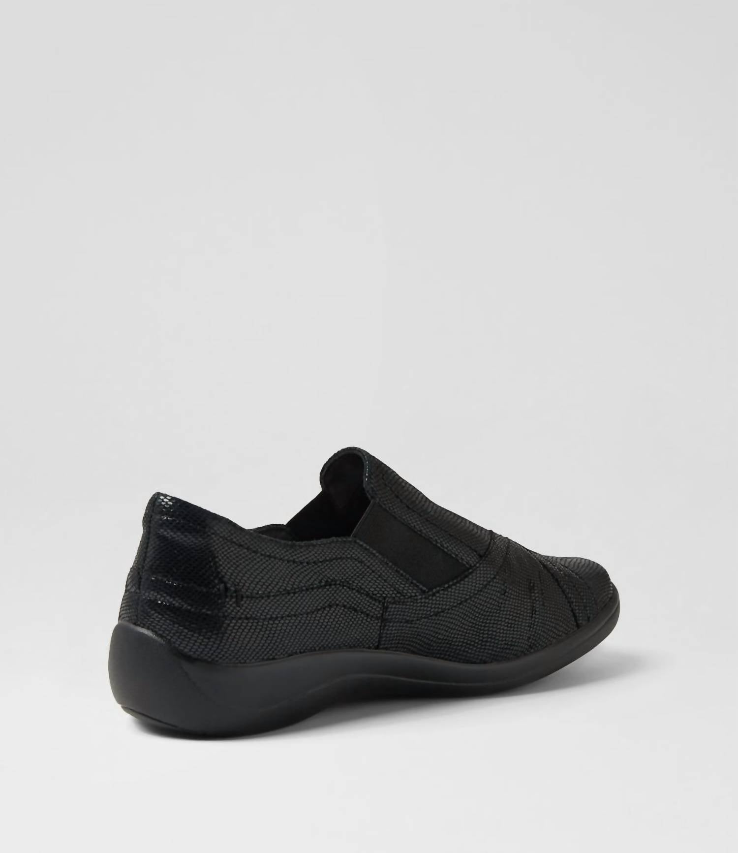 Ziera Women's Java Xf Sneaker in black lizard shine leather - women's sneaker - view 4