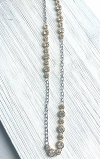 Vb & Co. - Women's Two-tone Crystal Layering Chain Necklace